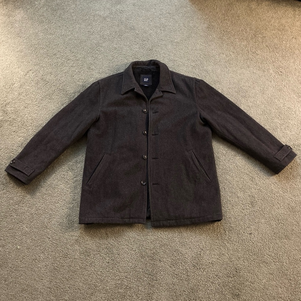 GAP Men’s Wool Blend Peacoat Gray Size Large